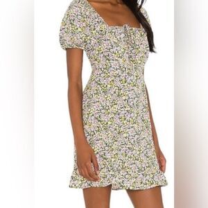 Wild Fable Puff Sleeves Yellow Floral Dress. Size small